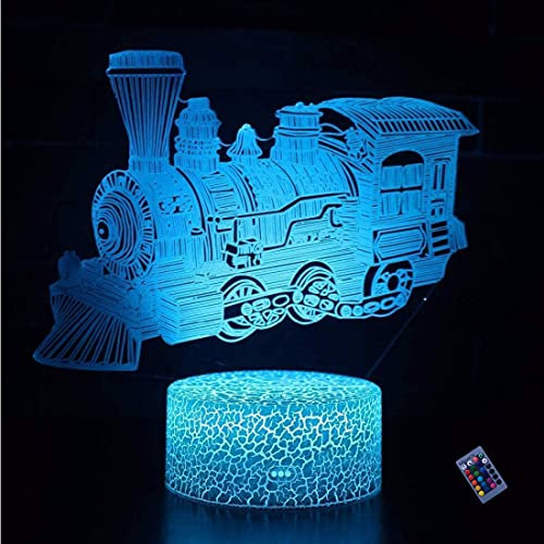 Optische Täuschung 3D Zug Nacht Licht 16 Farben Andern Sich Fernbedienung USB-Strom Touch Schalter Dekor Lampe LED Lampe Tisch Kinder Geburtstag Weihnachten Geschenk
