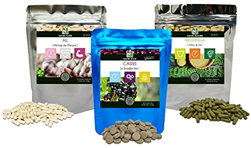 NAKURU | Antioxydant Pack |Moringa 90gls | Ail 90gls | Cassis 90cps | Analysé et Conditionné en France | Bénéficiez des Pouvoirs Antioxydants Naturels! 