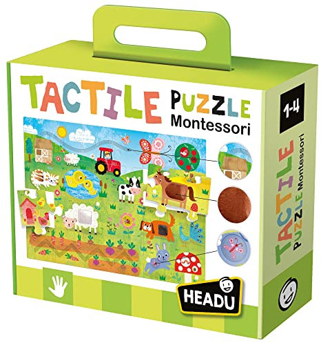 Headu 8.05959E+12 Italy Taktile Puzzle Montessori, Mehrfarbig