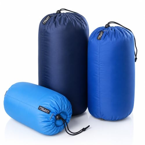 Frelaxy Stuff Sack Set 3-Pack (3L&5L&9L), Ultralight Ditty Bags with Dust Flap for Traveling Hiking Backpacking …