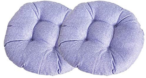 FANSU Stuhlkissen Set 2er, Einfarbig Runden Tatami Sitzkissen Leinen Weiches Stuhl Auflage Atmungsaktiv Komfortable Sitzpolster für Indoor Zuhause Stuhl Outdoor Garten (Lila,40x40x9cm)