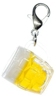 Miniblings Bierglas Oktoberfest Bier Bierkrug Charm Zipper Pull Maß Wiesn rundlich - Handmade Modeschmuck I Kettenanhänger versilbert - Bettelanhänger Bettelarmband - Anhänger für Armband