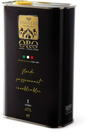 Huile d'Olive Vierge Extra ITALIENNE de Gnavolini Raccolta Sapore | Bidon de 1 Litres | Huile Evo de Cuisine Extraite à Froid