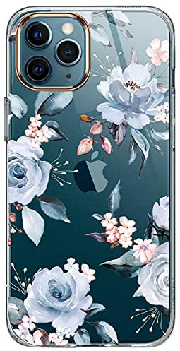luolnh iPhone 11 Pro Case, Cute Floral Pattern Hard Back Cover for iPhone 11 Pro 5.8 inch 2019 - Blue