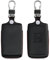 kwmobile Coque Compatible avec Renault Smart Key 4-Bouton (Keyless Go Uniquement) - Coque de clé de Voiture en Cuir véritable avec Anneau Porte-clés - Noir-Rouge