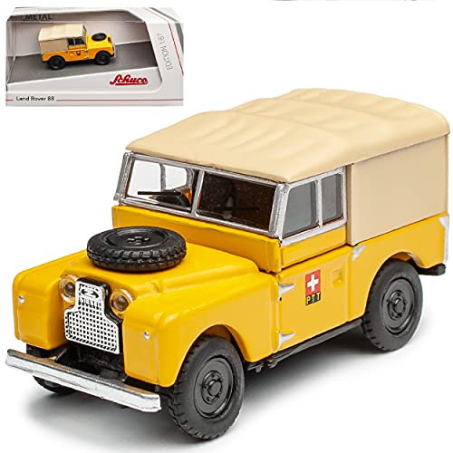 Land R*o*v*e*r Defender 88 Gelb Post Schweiz H0 1/87 Schuco Modell Auto