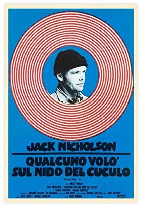 Leinwandbild, Motiv: One Flew Over The Cuckoo's Nest Kultiges Vintage-Filmposter, 2 Stück