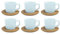 Hogar y Mas Juego 6 Tazas CAFÉ con Plato BAMBÚ Rosa Palo 100ML Natura