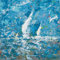 KUNSTDRUCK auf MATTE PAPIER 220gr Segeln II Kingsley - Meer quadrat Poster Saling Segel Segelboot Windblau Bild auf Papier cm_92_X_92