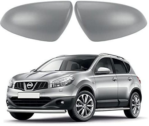 Auto Spiegelkappen, Ersatz für Nissan Qashqai 2007–2014 strukturierte schwarze Außenspiegelabdeckungen, 1 Paar links und rechts