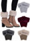 4 Paar Damen Gestrickte Kunstpelz Stulpen Socken, 4 Farben (Weinrot, Dunkelgrau, Hellgrau und Khaki)