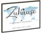 GRAVURZEILE Holzschild mit Spruch - Zuhause - Personalisiert mit Namen & Koordinaten - Moderner Kunstdruck auf Holz - Wand Dekoration im Vintage Look - Geschenk für Familien Sie & Ihn - Farbe Blau