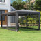 Yolola Carpa de Jardín 3x6 m Gazebo para Jardín Cenador con 6 Partes Laterales Mosquitera con Cremallera Protección UV para Patio Exterior Eventos Fiesta Gris Antracita