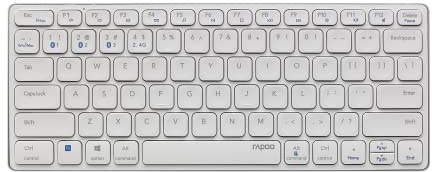 Rapoo Wireless Maus Set - Tastatur 9600M (Bluetooth Konnektivität, 2,4GHz, ultraflach, 10cm Reichweite, 1300DPI, 5-Knopf-Maus) Weiß