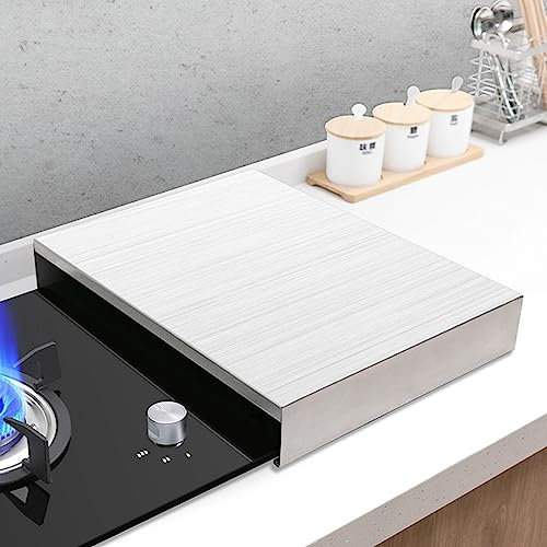 Placas Cobertoras de Acero inoxidable Placa de Cubierta de Cocina, Placa protectora de Encimera, También como Tapa de Placa de Gas y Tabla de Cortar, Resiste Arañazos, 40x48x9 cm