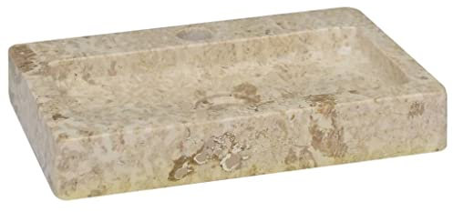 HOMIUSE 38x24x6,5 cm Pila Lavadero Lavabo Sobre Encimera con Desagüe Crema Diseño Moderno Rectangular Lavabo Baño Lavabo Colgante Lavabo de Mármol Lavamanos Baño Lavabo Suspendido Lavabo Piedra