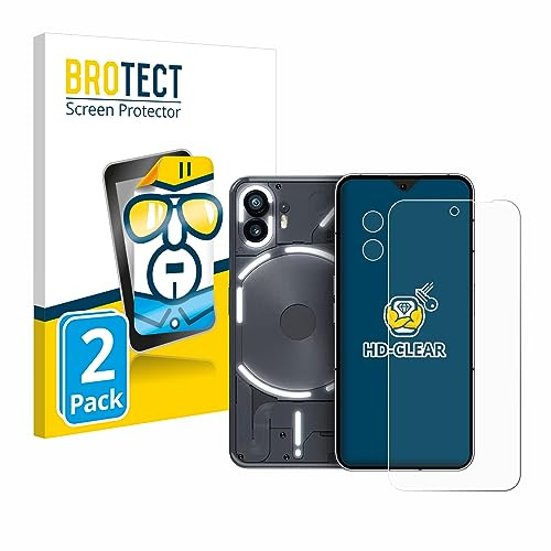BROTECT Schutzfolie für Nothing Phone (2) | (Display+Kamera) 2 Stück Transparenter Displayschutz Made in Germany Klare Displayschutz-Folie Clear Einfache Montage