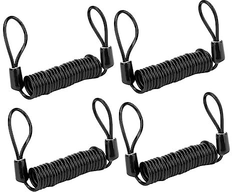 DOITOOL 4pcs Theft Spring Rope for Bike Motorcycle Disc Lock Cable Reminder Portable Security Cable Lock for Cycling Travel