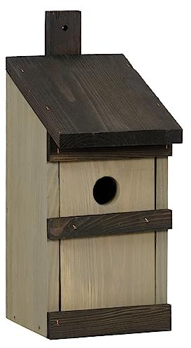 VOSS.garden Nistkasten Eyton aus Kiefer, Bruthäuschen, Nistplatz für Höhlenbrüter wie Meisen, Kleiber, Trauerschnäpper, Sperlinge, Brutplatz, Bruthaus, Kiefernholz
