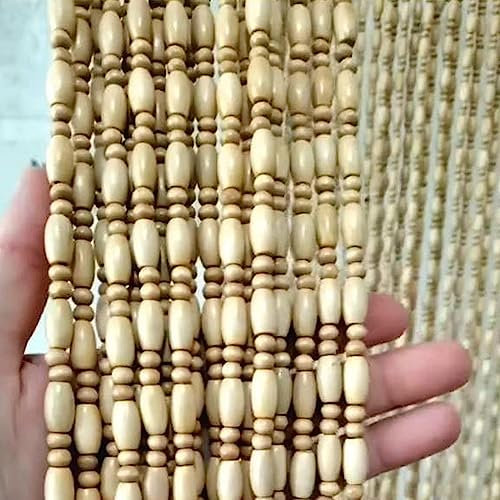 Jolan Rideaux De Porte en Perles,Rideau De Porte Perles Bois Naturel,Panneaux De Séparation De Décoration,Rideaux Anti Mouche Suspendue,Rideaux en Perles Brins Faits À La Main,W×H-40strands(80×210cm)