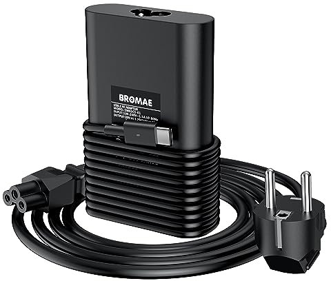 Bromae 65W USB-C Cargador Tipo C Notebook PD Adaptador para Ordenador Portátil DELL Laptop Latitude 3420 7330 7390 7420 7430 7480 7490 5320 5330 5420 5480 5490 5520 5530 7520 9420 Laptop Alimentacion