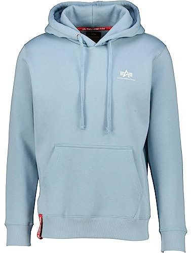Alpha Industries Herren Basic Hoody Small Logo Kapuzensweat Kapuzenpullover, Greyblue, XS