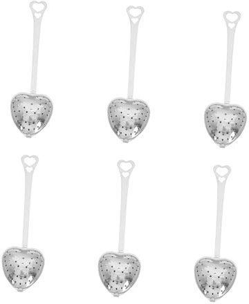 STOBAZA 6piezas Colador De Té Portátil Cuchara Filtro De Té Hecho De Acero Inoxidable Casa Viaje