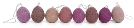 Én Gry & Sif Ostereier aus Filz Filzeier, Ostern-Deko - 8 Stück bunt, fair Trade Handmade (kleine Eier - Lavendel)