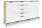 Rauch Möbel Flipp, Kommode mit Stauraum für Wohnzimmer, Schlafzimmer, 4 Böden, mit Metallkufe graphit, Eiche Artisan/Glasfront Weiß, Holz, 3-türig, Glastüren, 5 Schubladen, Griffe graphit,199x111x42cm