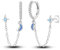 Hapour-Ohrringe mit doppelter Piercingkette für Frauen, Teenager, 925 Sterlingsilber-Creolen, Huggie-Manschettenkette, baumelnde Ohrringe mit CZ-Stern-Mond-Anhänger