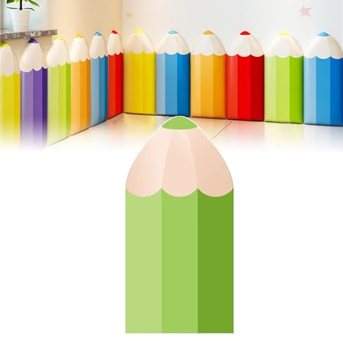 Anti-Kollisions-Wandaufkleber for Kinder, 1,8 cm dick, selbstklebende PU-Wandpolsterung in Bleistiftform, wasserdichte Wandtafel, weiche Tatami-3D-Wandpaneele for Kinderzimmer, Kinderzimmer,30x60 cm (