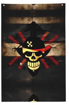 Nezih Piratenflaggen-Druck, 90 x 60 cm, Gartenflagge, Willkommens-Dekoration, Wandkunst, Hof, Terrasse, Veranda
