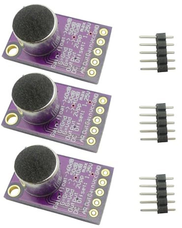 Ferwooh 3PCS MAX9814 Electret Microphone Auto Gain Control Amplifier Sensor Module AGC Amplifier Board VGA Low Noise