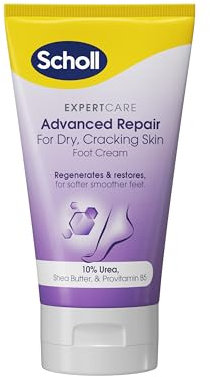 Scholl ExpertCare Advance Repair Foot Cream 150ml, Intensive Moisturiser for Cracked Heels and Dry Cracking Skin with Uvit, Urea, and Pro-Vitamin B5 Complex for Softer Smoother Feet