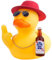 Mwmoeen Gummi Ente für Auto Ornament, einzigartige gelbe Ente Auto Armaturenbrett Dekorationen Zubehör mit Top Hat Sonnenbrille Halskette und niedlich Prop, 9cm