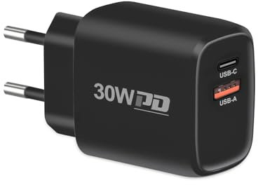 USB C 30W Chargeur, Gcstnn 2 Port Secteur Adaptateur Rapide Chargeur pour Google Pixel 9Pro XL/9Pro/9/8a/8Pro/8/7/6/9 Pro Fold/Watch, iPhone 15 Pro Max, Samsung Galaxy S24 Ultra, Redmi