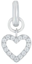 Amor Charm 925 Sterling Silber Damen Charms, mit Zirkonia synth., 1,8 cm, Weiß, Herz, Kommt in Schmuck Geschenk Box, 2038516