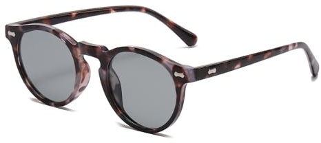 LJCZKA Vintage Runde Polarisierte Sonnenbrille Herren Damen Retro Sonnenbrille Rund Polarisiert Brille UV400 Schutz