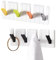 SamHeng Piano Key Wall Mounted Coat Hooks, 2 Pieces Self-Adhesive Modern Coat Racks with 5 Retractable Hooks, Multipurpose Key Holders Towel Hooks Door Hooks to Hang Robes Scarves Purses Umbrella