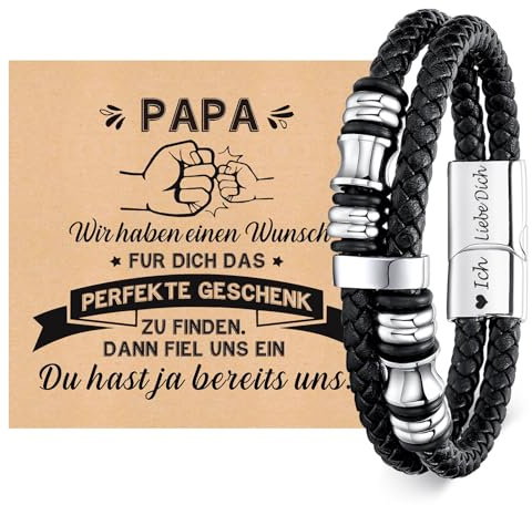 Armband Herren Lederarmband Geschenk, Leder Flechtarmband Wickelarmband | Personalisiertes Armband Mikrofaser-Leder Flechtarmband Wickelarmband für Männer Neffen Papa Geburtstagsgeschenk