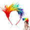 Bunt Feder Stirnband, Regenbogen Haarreif, Feder Haarschmuck, Cosplay Haarband Karneval Party Kopfschmuck Regenbogen Feder Haarreif Feder Kopfbedeckung für Ostertag Hochzeit Party