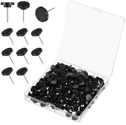 200 Stück Schwarze Reißzwecken mit Kopf, Pinnwandnadeln Reissnägel Pinnadeln Heftzwecken Reiszwecknadeln mit Aufbewahrungsbox für Büro Schule Wandkarten Bulletin Board Kork Boards
