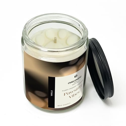 Chromatic Home 9oz Vanilla Scented Candle, Pet Odor Eliminator, Pet Safe Candles