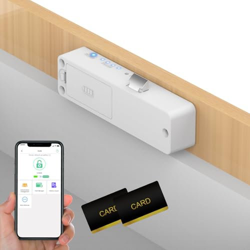Anweller Cerraduras inteligentes para armarios, magnéticas, ocultas, con Bluetooth, RFID, sin llave, para cajones, seguridad infantil, a prueba de bebés, para niños, licor, archivador, escritorio