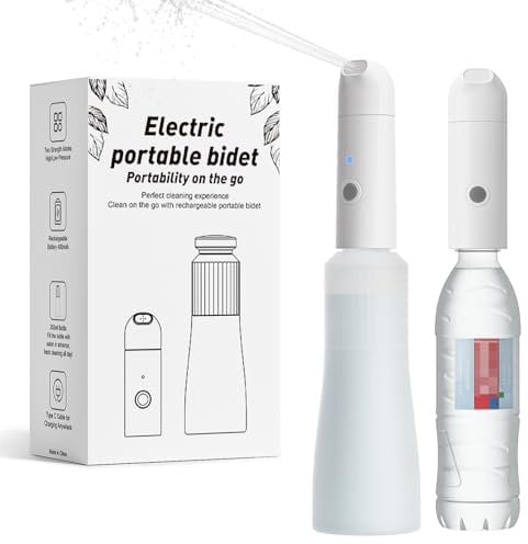 Bigcow Tragbares Bidet, Elektrische Po Dusche, Ein-Tasten-Bedienung, Reise Bidetflasche Mit 350mL Reservoir, IPx7 Wasserdichter, Toilette Bidet-Sprühkopf Für Die Hygiene/Postpartum/Infant/Hemmoroid