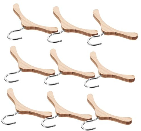 WHAMVOX 10 Stück Kleiderbügel Aus Holz Für Puppen Kleiderbügel Aus Holz Im Schlichten Design Zum Reinigen Und Aufräumen Ihres Zimmers