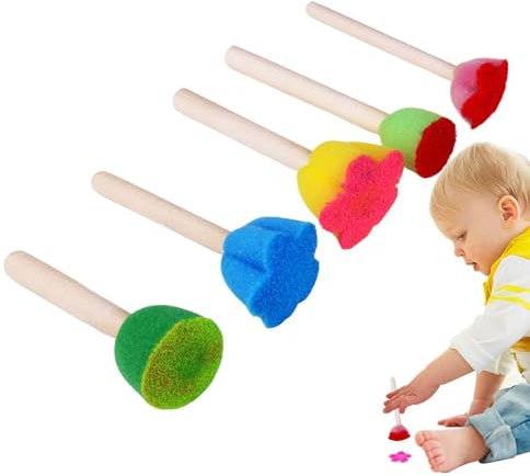 10 Pièces Pinceaux Eponge Peinture Enfant, Eponge Brosse De Peinture Enfant, Accessoires Peinture Enfant 3 Ans, Ensembles De Peinture d'apprentissage De Bricolage pour Enfant pour L'artisanat d'art