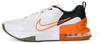 Nike M Air Max Alpha Trainer 6 Herren Schnürschuhe, Weiß/Sicherheits-Orange-Schwarz, 43 EU