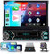 VECHTEL Radio para Coche 1 DIN Carplay Android Auto inalámbrica con 7 Touchscreen motorizada,FM/RDS Radio Bluetooth,Navi/GPS,2 USB/AUX/Tipo C,cámara de visión Trasera y Control en el Volante