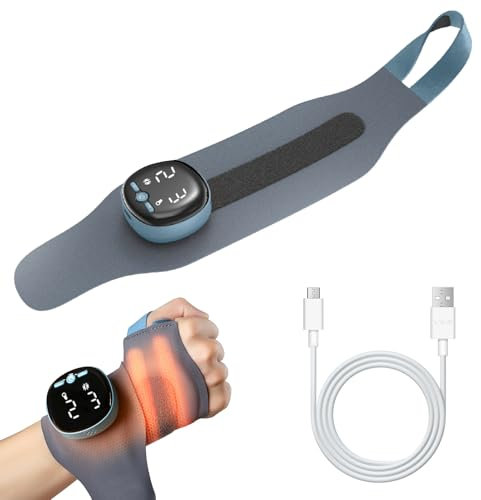 3 in 1 Handgelenkmassagegerät,EMS Handgelenk Massagegerät mit 3 Wärmestufen,5 Massagemodi und 9 Stärke,Elektrische Handmassagegeräte Lindert Ermüdung und Schmerzen für Arme Ellbogen Handgelenke (02)